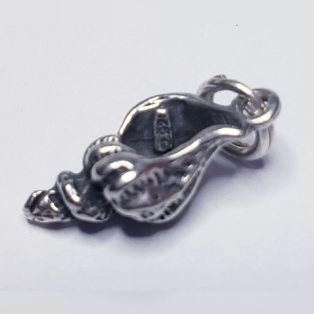 Conch Shell Sterling Silver Charm Pendant.